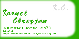 kornel obrezjan business card